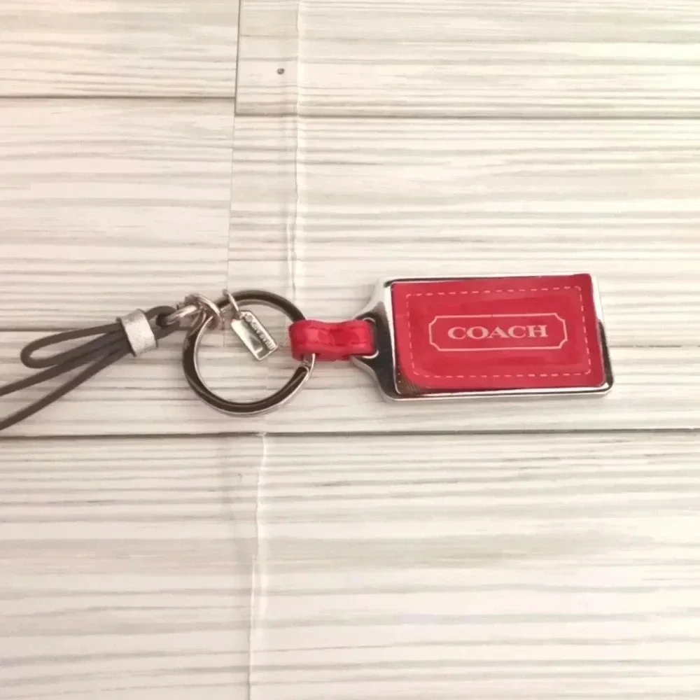 Coach Red pattent  tag Keychain Accessorie